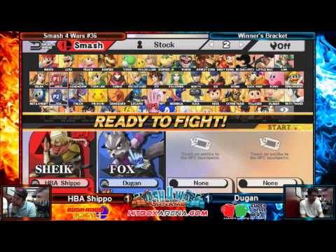 Smash 4 Wars #36 - HBA Shippo (Sheik) v Dugan (Fox) Winner's Bracket