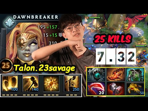 Talon 23savage Dawnbreaker 12K MMR BEAST CARRY - INSANE DAMAGE NEW OP META HERO 7.32 Patch Dota 2