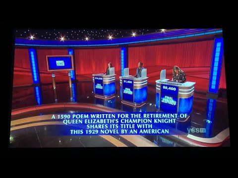 Final Jeopardy, “Novel Titles” - Danielle Maurer Day 2 (5/9/22)