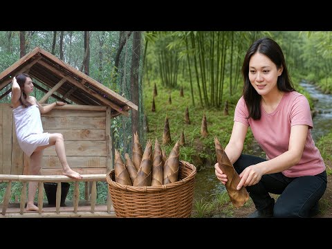 Traditional Coconut Jams Recipe & Harvesting Fresh Bamboo Shoots in the Forest for Market Sale!