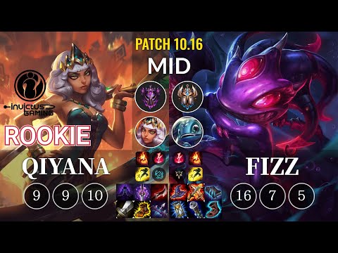 IG Rookie Qiyana vs Fizz Mid - KR Patch 10.16