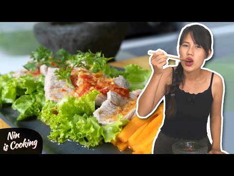 This Thai Pork Salad is both FRESH and SPICY 🔥 in the Same Time | Moo Manao - Nin is Cooking