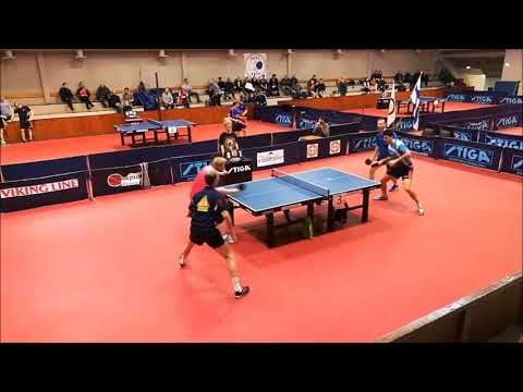 Good backhand by Benedek Olah in Men's doubles semifinal (Finnish championships 3-4.3.2018)