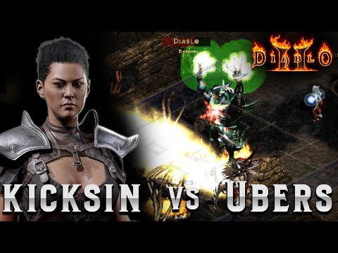 Stormlash / Fleshripper Kicksin Destroys UBERS!!  Diablo 2 Assassin Build