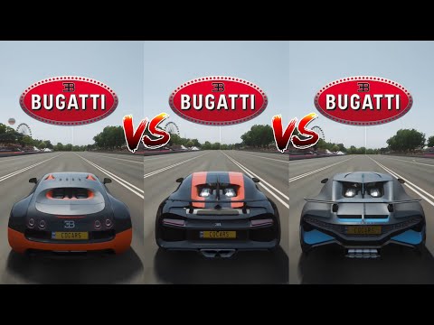 Forza Horizon 4: Bugatti Divo vs. Bugatti Chiron vs. Bugatti Veyron SS Tuned Drag Race