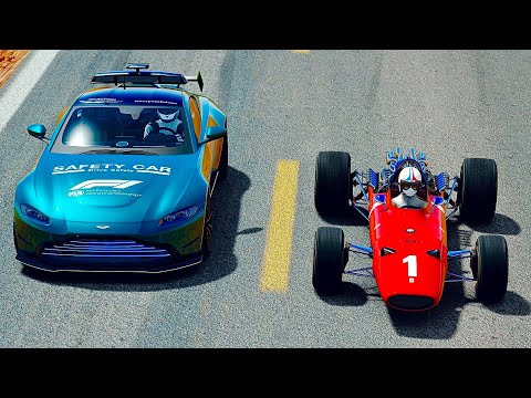 Can the Safety Car 2021 beat a Ferrari F1 1967 in a drag race?