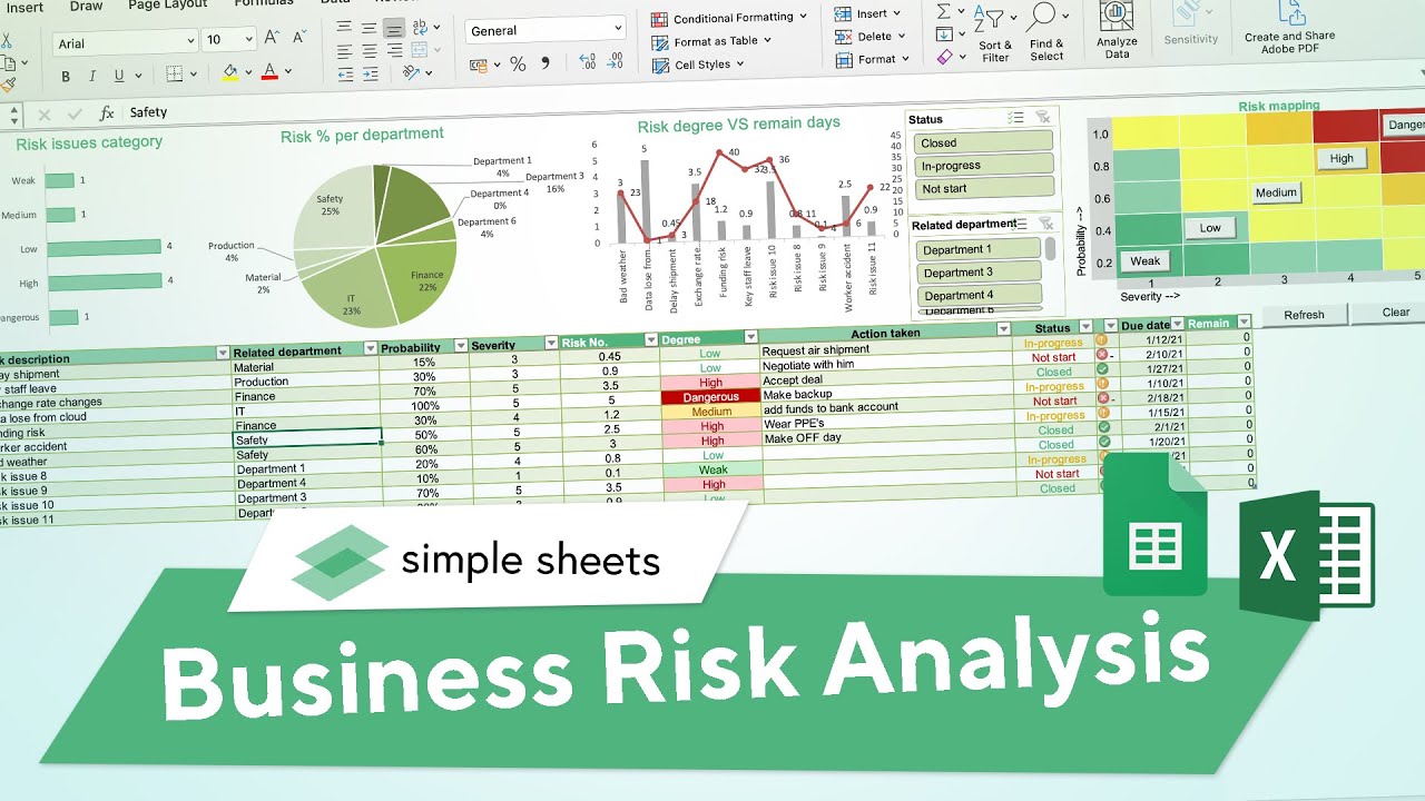 Business Risk Analysis Excel Template Step-by-Step Video Tutorial by Simple Sheets