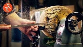 Woodturning a Log into a Bowl with Viking Le PicBois 🌲 Woodworking in Slow-Motion