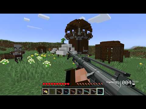 Destroying Pillager Outpost Using TaCZ Cyber Armorer Guns — Then They Come Back for Revenge