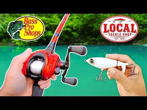 $100 Bass Pro Shops vs Local Tackle Shop Budget Fishing Challenge