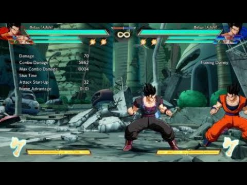 DBFZ Hardest LOOP COMBO IN THE GAME? Palm strike, machine gun punch adult gohan..