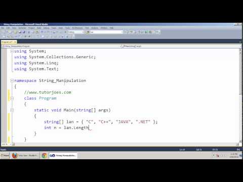 Manipulating Strings in Array In C NET Tamil