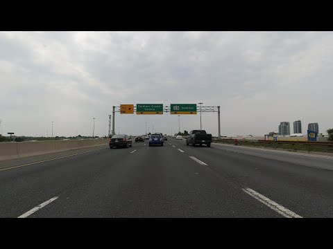 EV Driving Toronto: Highway 27 at Finch Ave W - South to Highway 427 to QEW - 4K.