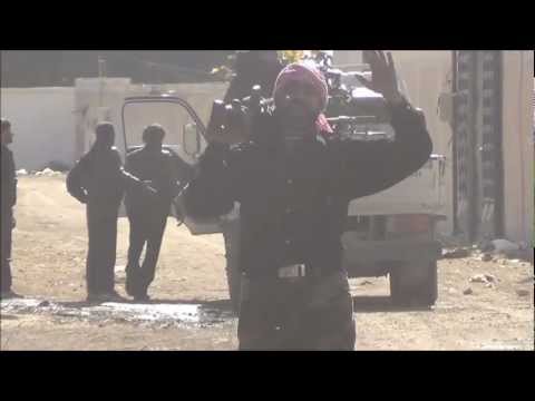 استهداف نقاط تمركز قوات النظام قرب طريق مطار دمشق الدولي في ريف دمشق بواسطة رشاش 23 من قبل كتيبة عمر بن الخطاب