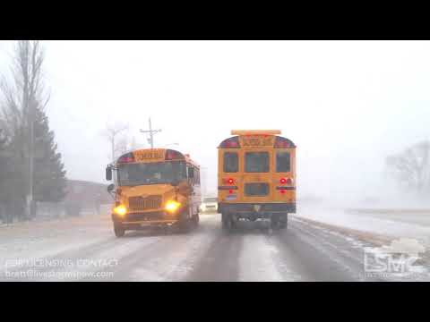 12-04-2017 Box Elder, South Dakota - Blizzard/Whiteout Conditions and Slide-Offs