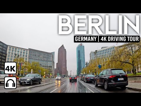 BERLIN, Deutschland 🇩🇪 4K-Autotour | Regnerischer Tag im Stadtzentrum
