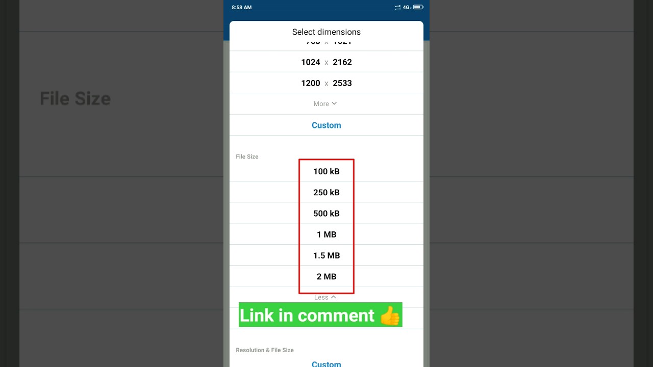 how to reduce image size below 50kb, 100kb, 500kb, 1mb, 2mb etc#shorts