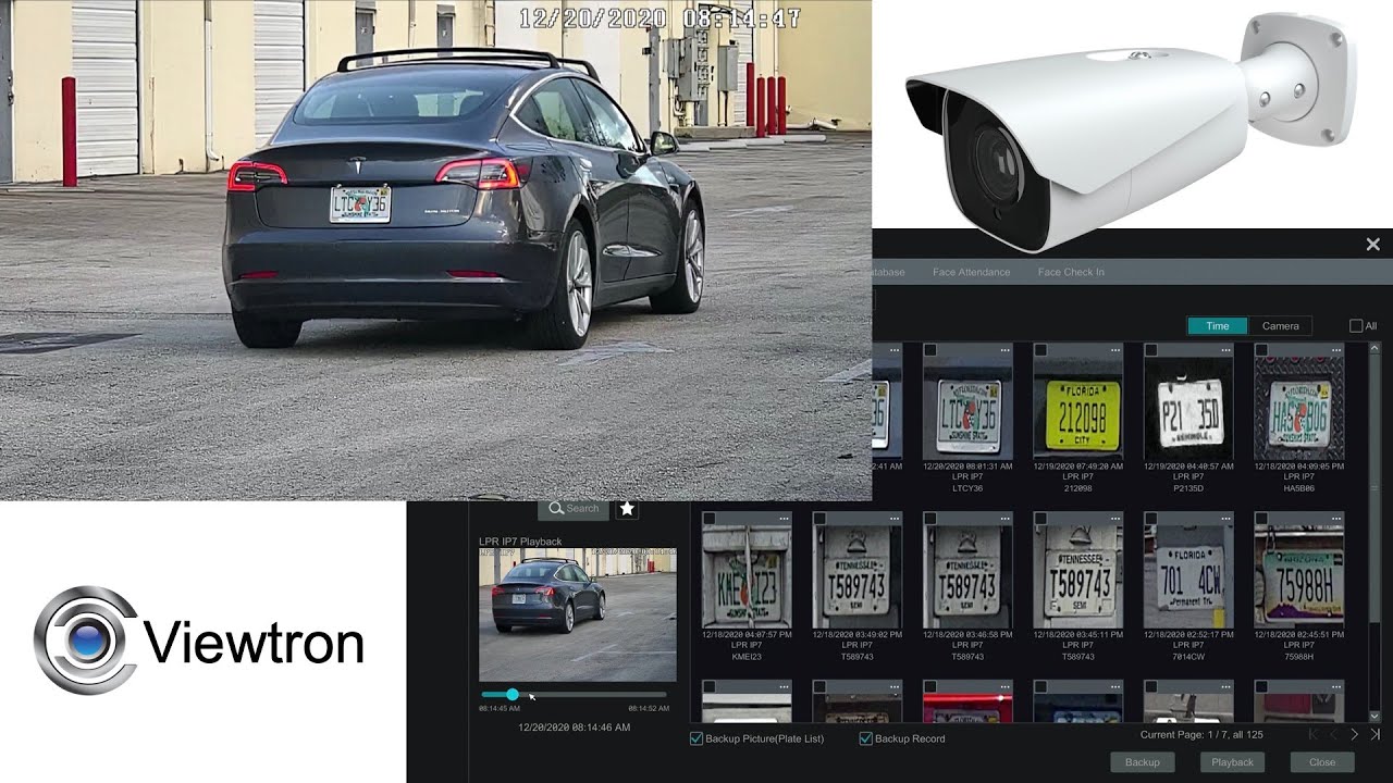 Search license plate recognition events on Viewtron LPR camera system