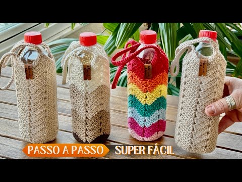 ZIG ZAG CROCHET BOTTLE HOLDER - BEAUTIFUL AND EASY, LEARN NOW