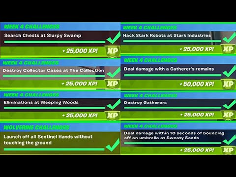 All Week 4 Easy Challenges Complete Guide In Fortnite! Chapter 2 Season 4 Fast Week 4 Challenges!