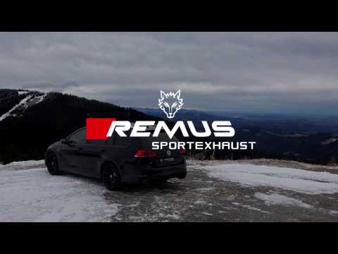 VW Golf VII R estate with REMUS cat back valved system Motech performance