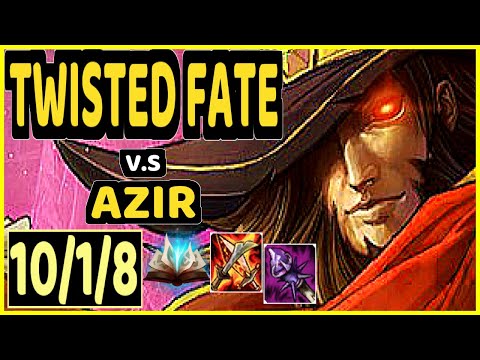 ENVY (TWISTED FATE) vs AZIR - 10/1/8 KDA MID CHALLENGER GAMEPLAY - BR