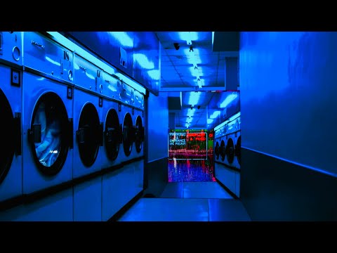 Late night laundromat w/ thunderstorm outside | 10 Hours Laundromat Ambience