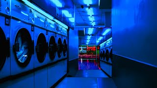 Late night laundromat w/ thunderstorm outside | 10 Hours Laundromat Ambience