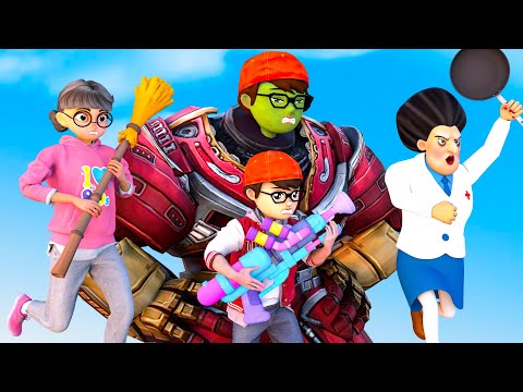 Iron NickHulk and Family vs Giant Ice Scream - Scary Teacher 3D Mommy Fun Animation