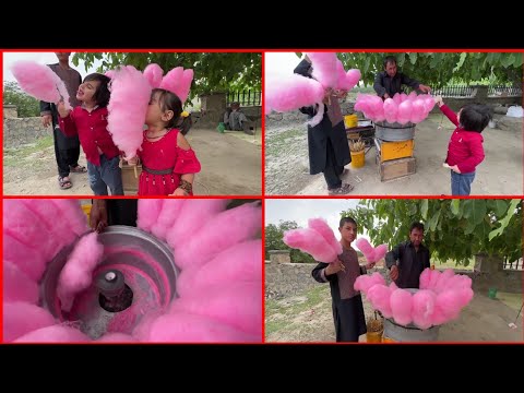 How is a tasty cotton candy (Afghan Qandi pashmak ) made?