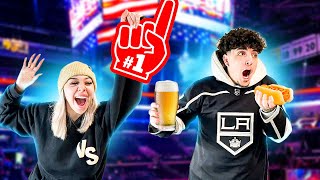 WE WENT TO OUR FIRST HOCKEY GAME TOGETHER!! *FRONT ROW SEATS*
