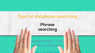Database searching tips