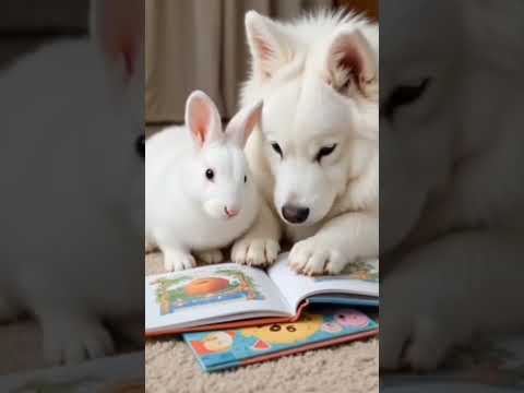 Samoyed & Bunny Discover Magic in the Library – Adorable Story Time