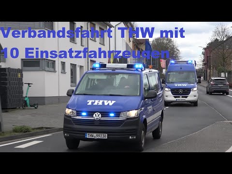 Verbandsfahrt: MTW FGr LOG + 2x MTW ZTr + 5x MTW OV + 2x MLW 5 FGr I THW Regionalstelle Köln