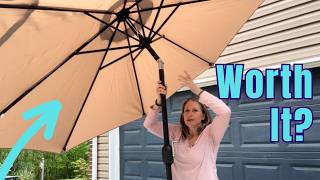Low-cost 9' Patio Umbrella - High-key Improvement. Tilt Top. So many colors!