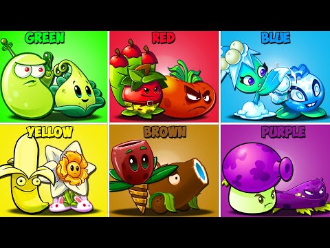 PvZ 2 Random 6 Best Pair Colorful Team Plants Battlez - Which Team Plant Will Win?