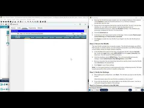 SRWE 13.2.7 Packet Tracer - Configure a Basic WLAN on the WLC