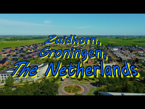 Zuidhorn, Groningen, The Netherlands - 4k Drone Footage