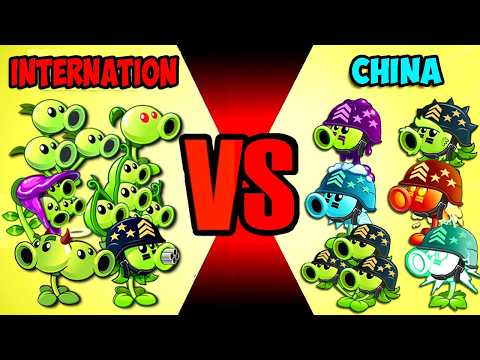 All Pea Plants INTERNATIONAL vs CHINA & MOD - Who Will Win? - Pvz 2 Team Plant vs Team Plant