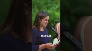 Officiant opens ceremony with the cutest line!