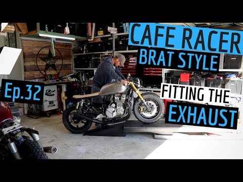 Honda CB750 Cafe Racer Exhaust Pipes and Muffler Ep 32 Video