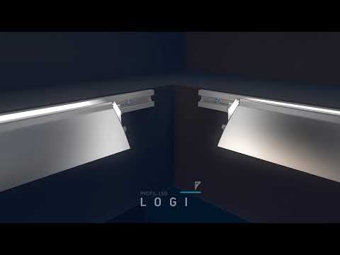 Відео огляд Алюмінієвий накладний профіль тип LOGI для LED стрічок, з розсіювачем LUMINES. (Ціна за 1 м.п.)