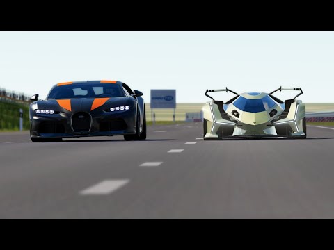Lamborghini V12 Vision GT vs Bugatti Chiron Super Sport 300+ at Palanga Circuit
