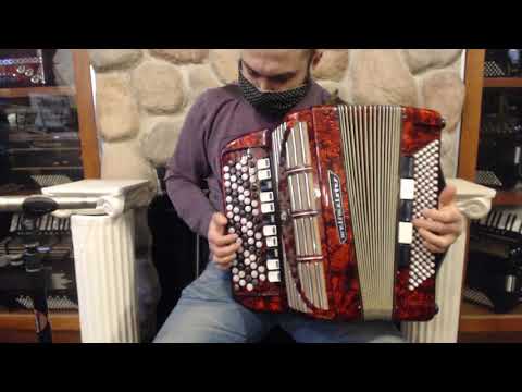 5221 - Red Weltmeister Grandina Chromatic Button Accordion B System LMMH 80 120 $1199