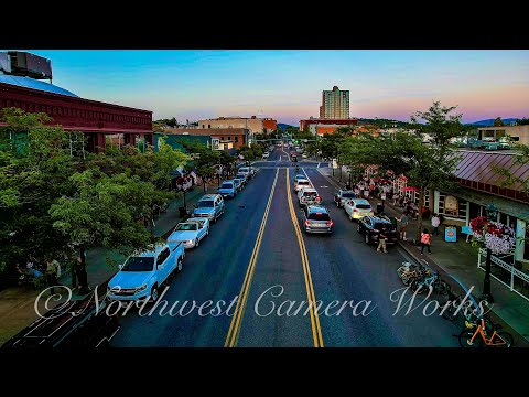 Sherman Avenue in Coeur d’ Alene Idaho Twilight Town Reel Filmed With DJI Air 2S.