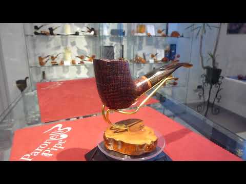 Pipa radica bent sabbiata fatta a mano - www.paronellipipe.it