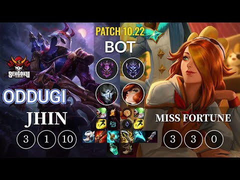 SG OdduGi Jhin vs Miss Fortune Bot - KR Patch 10.22