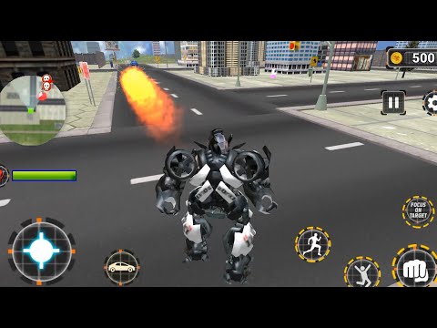 Flying Grand Police Car Transform Robot Games - Android Robot Gameplay