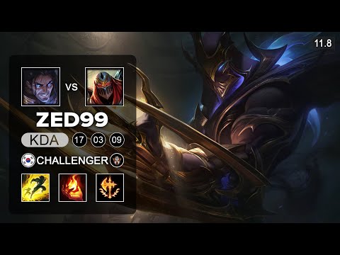 ZED99 Zed Mid vs Sylas - KR Challenger Patch 11.8
