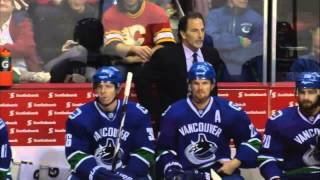 Line brawl 11 min ver. Calgary Flames vs Vancouver Canucks 1/18/14 NHL Hockey.